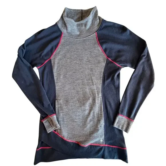 Smartwool womens 100% Merino wool sweater tunic mock neck base layer medium - Picture 2 of 9